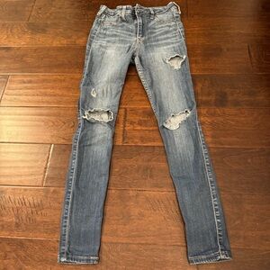 Hollister Ripped Blue Skinny Jeans